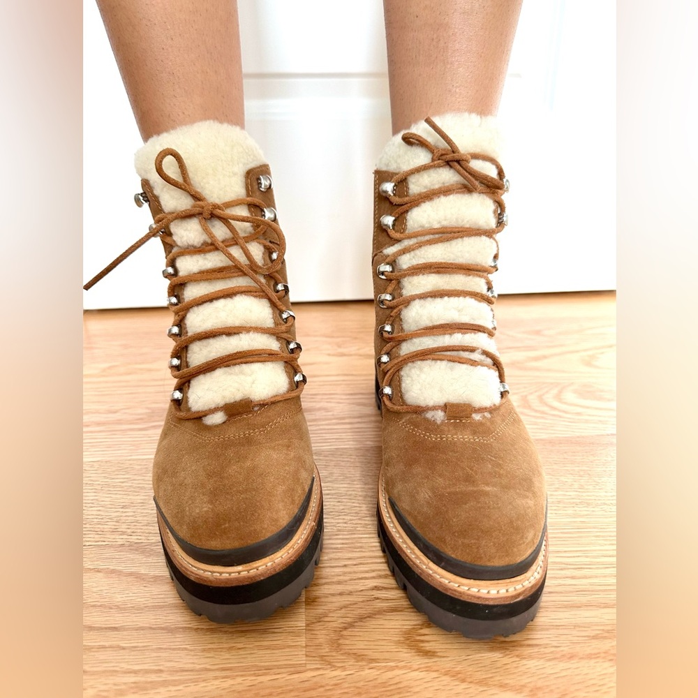 Marc fisher Izzie Izzie lugsole ankle boots - tan color.